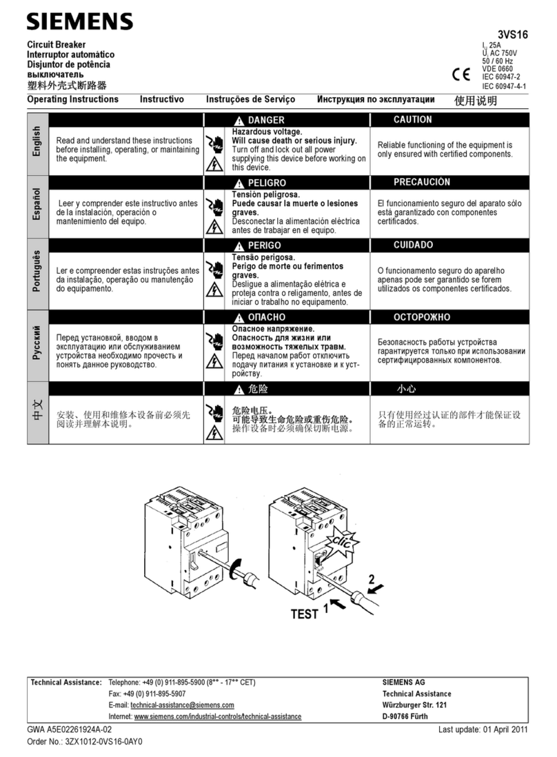 Siemens 3VS16 User manual