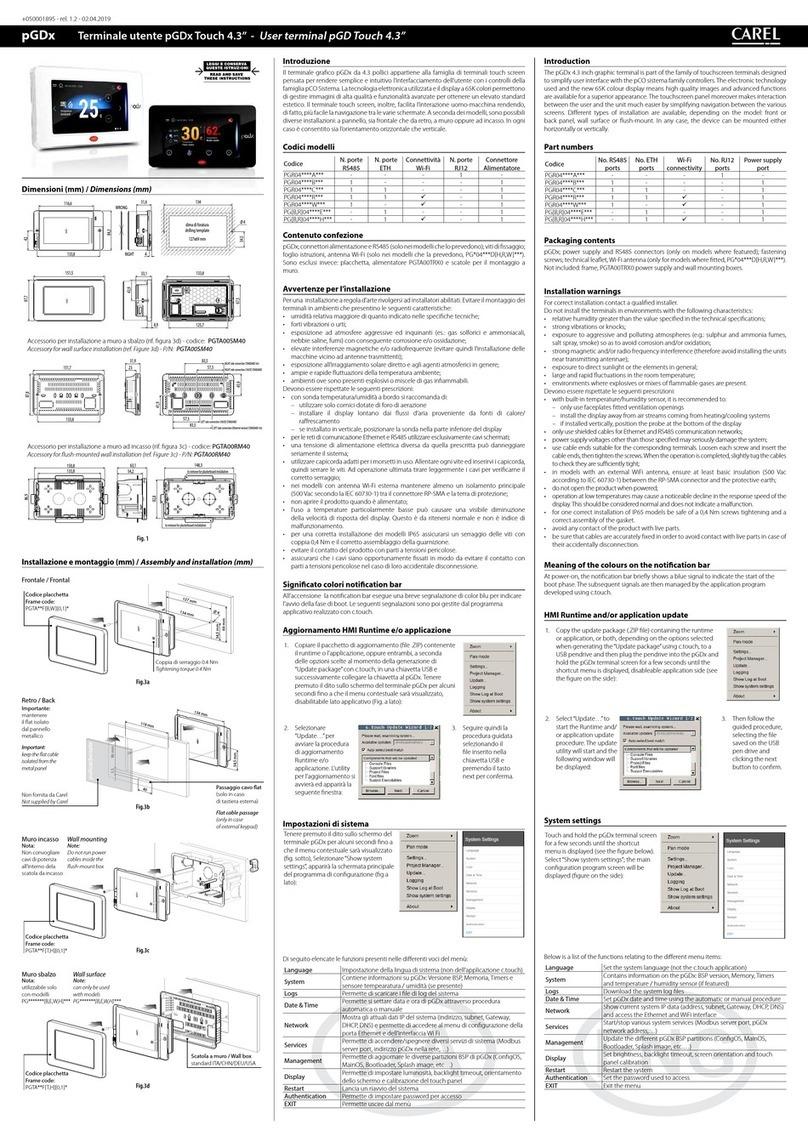Carel pGD Series manual