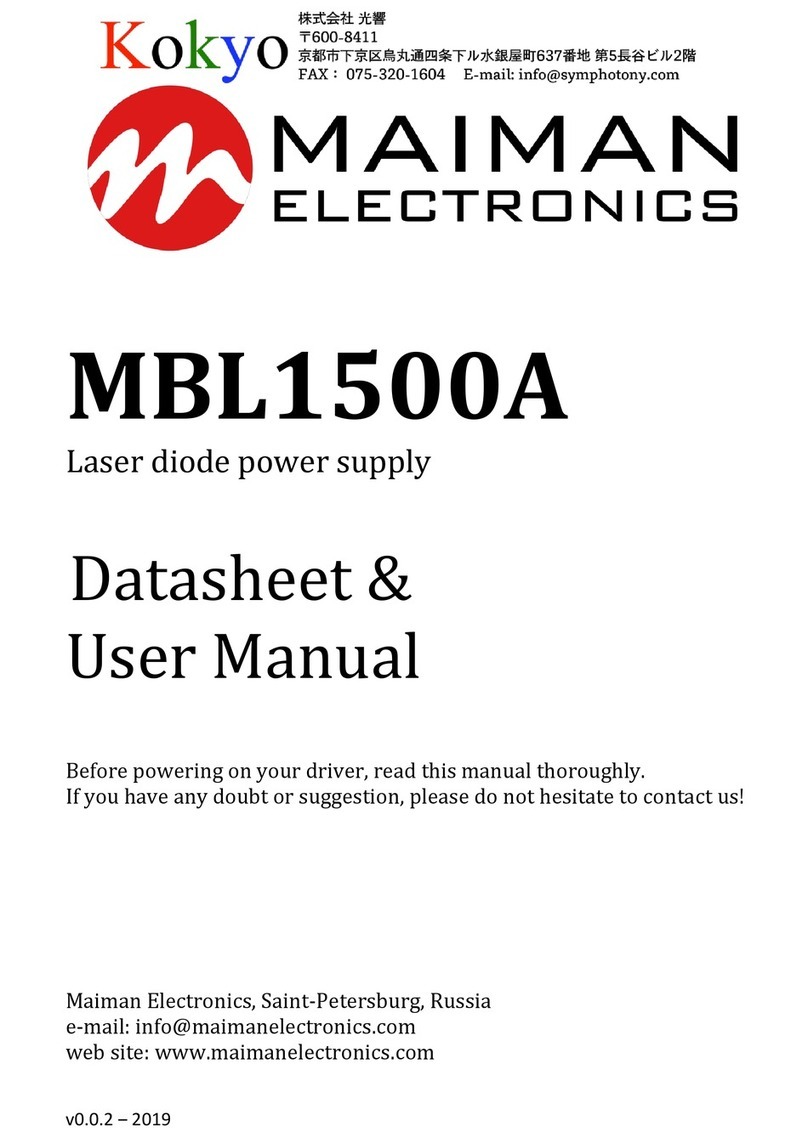 MAIMAN ELECTRONICS MBL1500A user manual