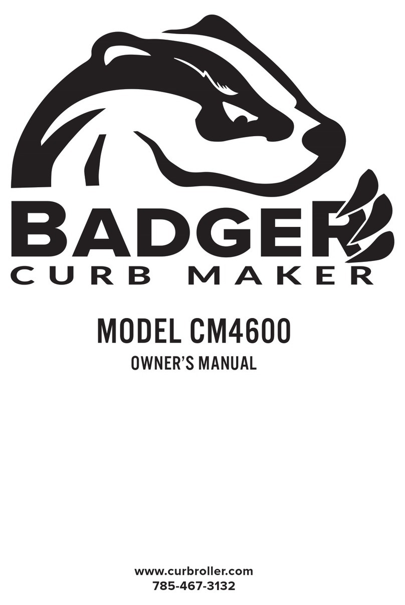 Curb Roller Manufacturing BADGER CURB MAKER CM4600 owner's manual
