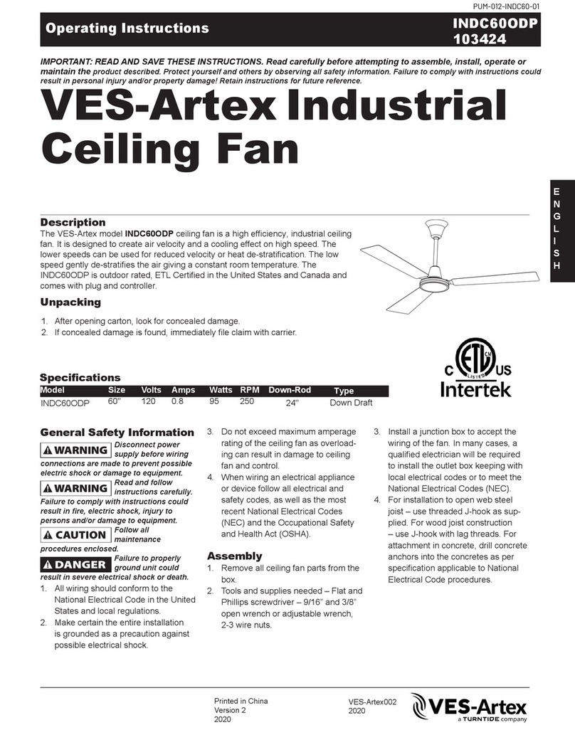 TURNTIDE VES-Artex INDC60ODP operating instructions