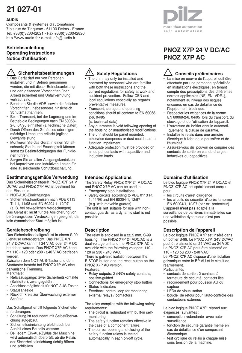 Pilz PNOZ X7P 24 V DC/AC User manual