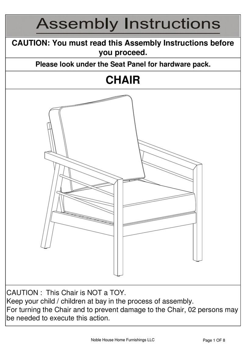 Noble House Home Furnishings Chair Assembly instructions Noble House Home Furnishings Chair Assembly instructions