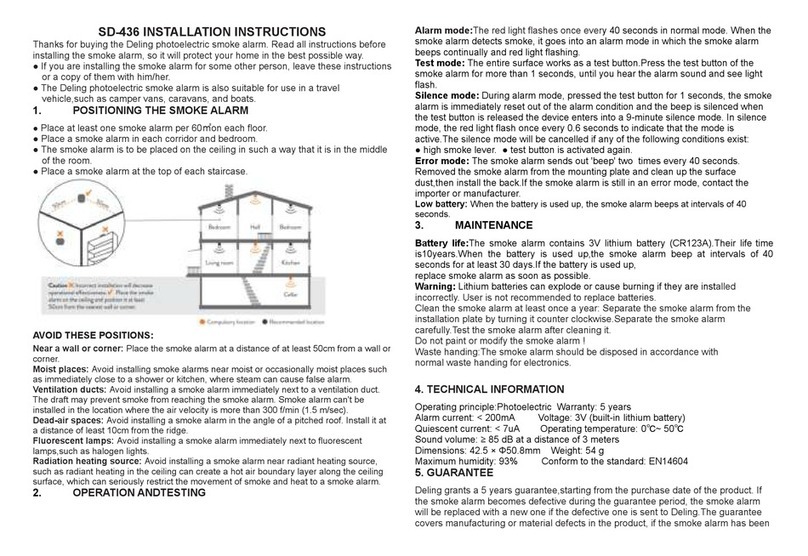 Deling Electron SD-436 installation instructions