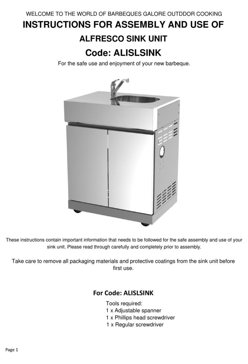 Barbeques Galore ALISLSINK Instructions for assembly and use Barbeques Galore ALISLSINK Instructions for assembly and use