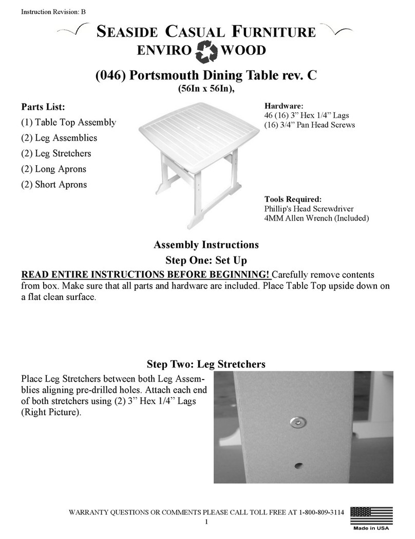 SEASIDE CASUAL FURNITURE 046 Assembly instructions