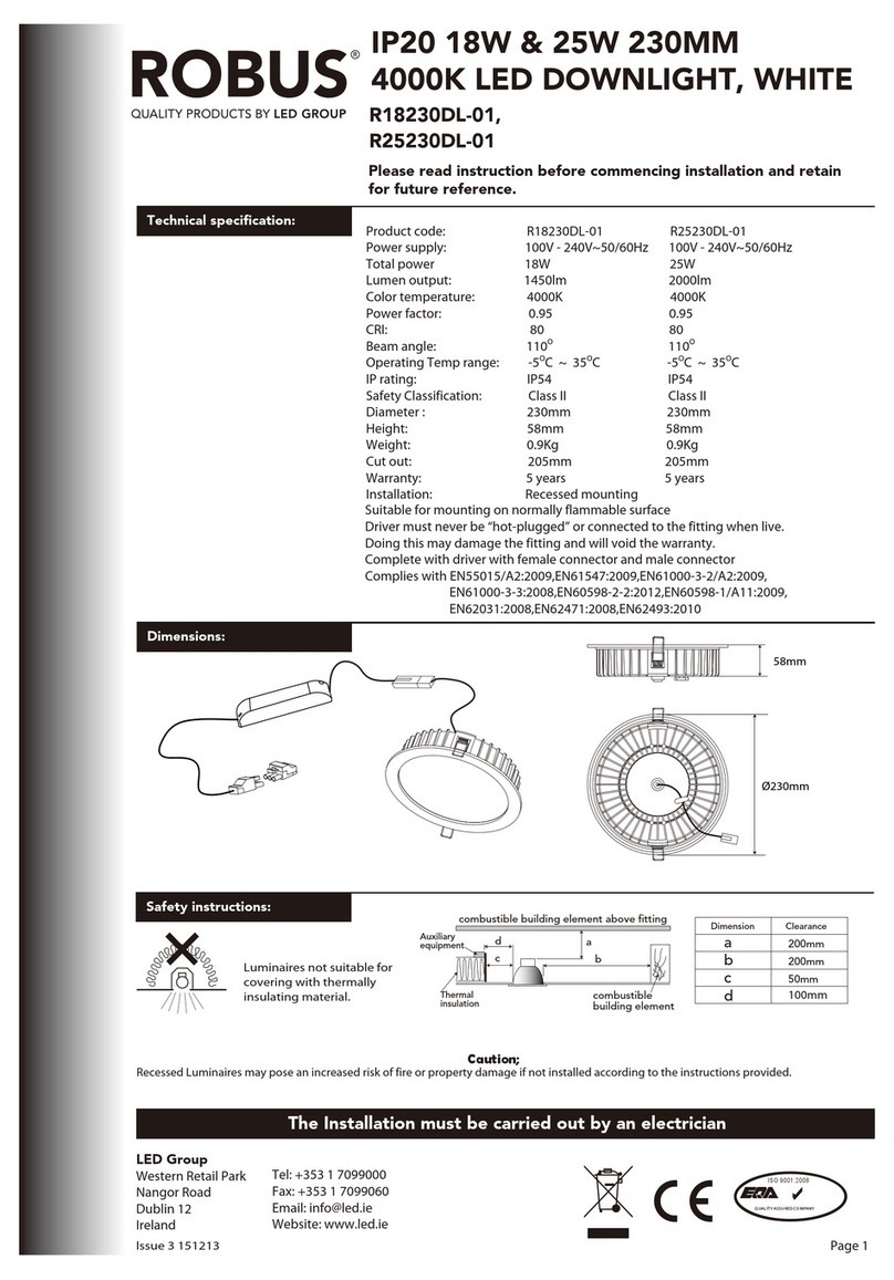 LED Group ROBUS R18230DL-01 instructions