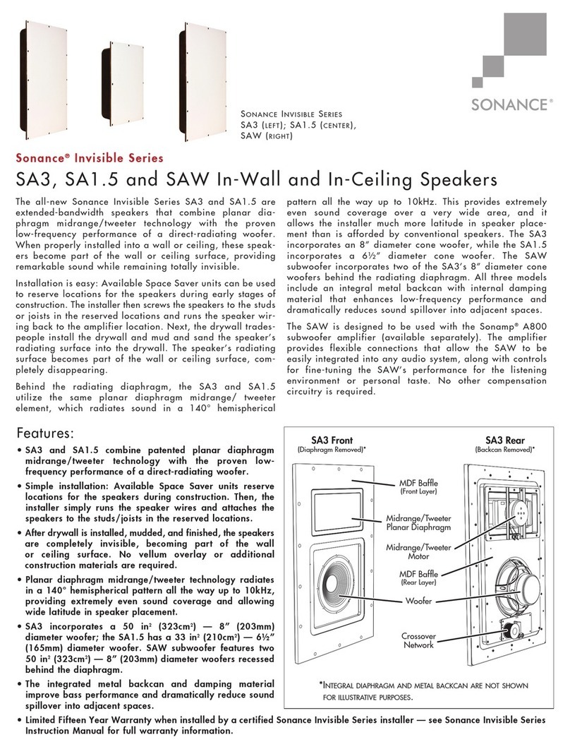 Sonance Invisible series User manual