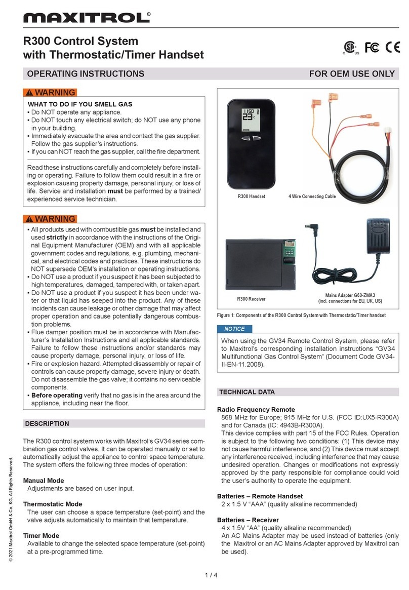 Maxitrol R300 User manual