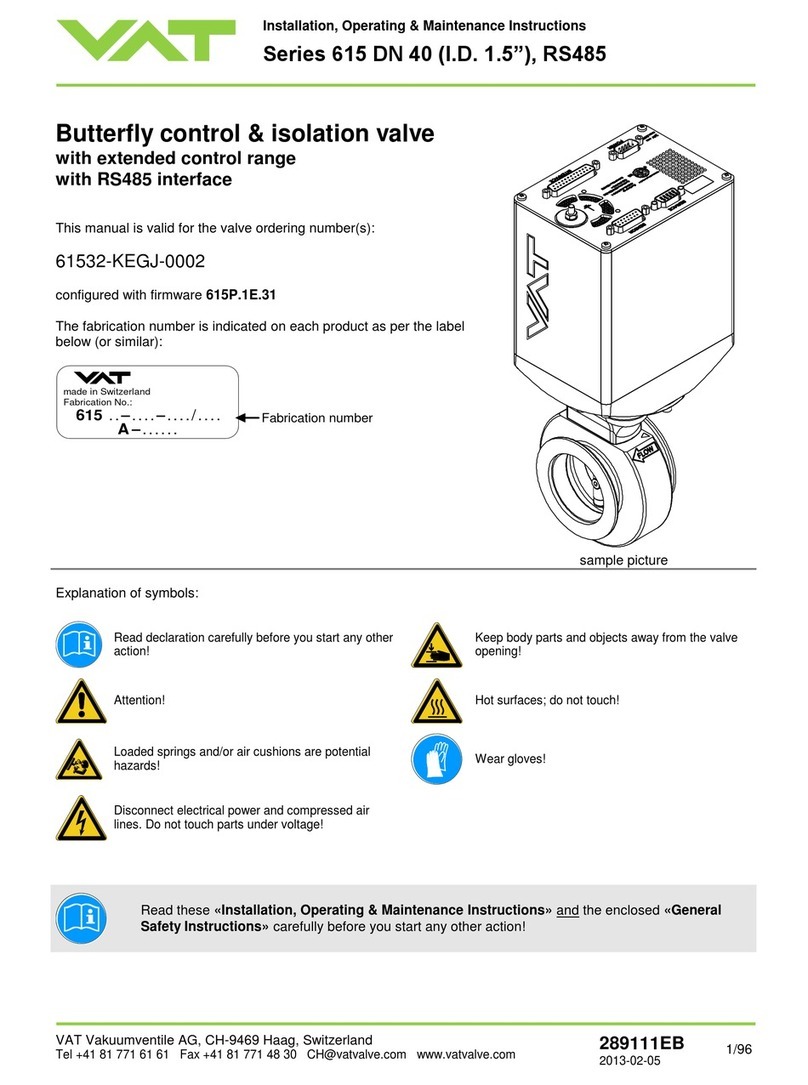 VAT 615 DN Series Installation, operating, & maintenance instructions VAT 615 DN Series Installation, operating, & maintenance instructions