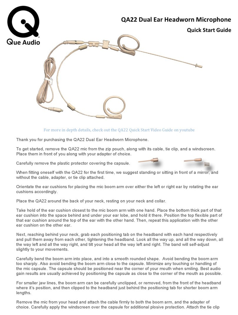 Que Audio QA22 quick start guide