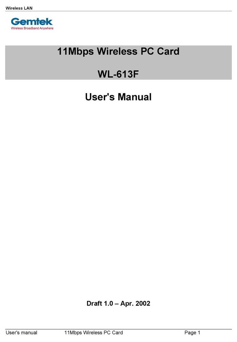 Gemtek WL-613F user manual Gemtek WL-613F user manual
