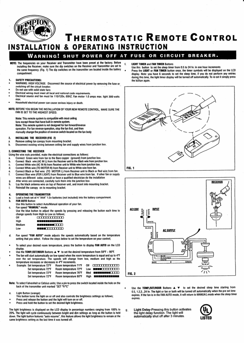 HAMPTON BAY CHQ7096TOM User manual