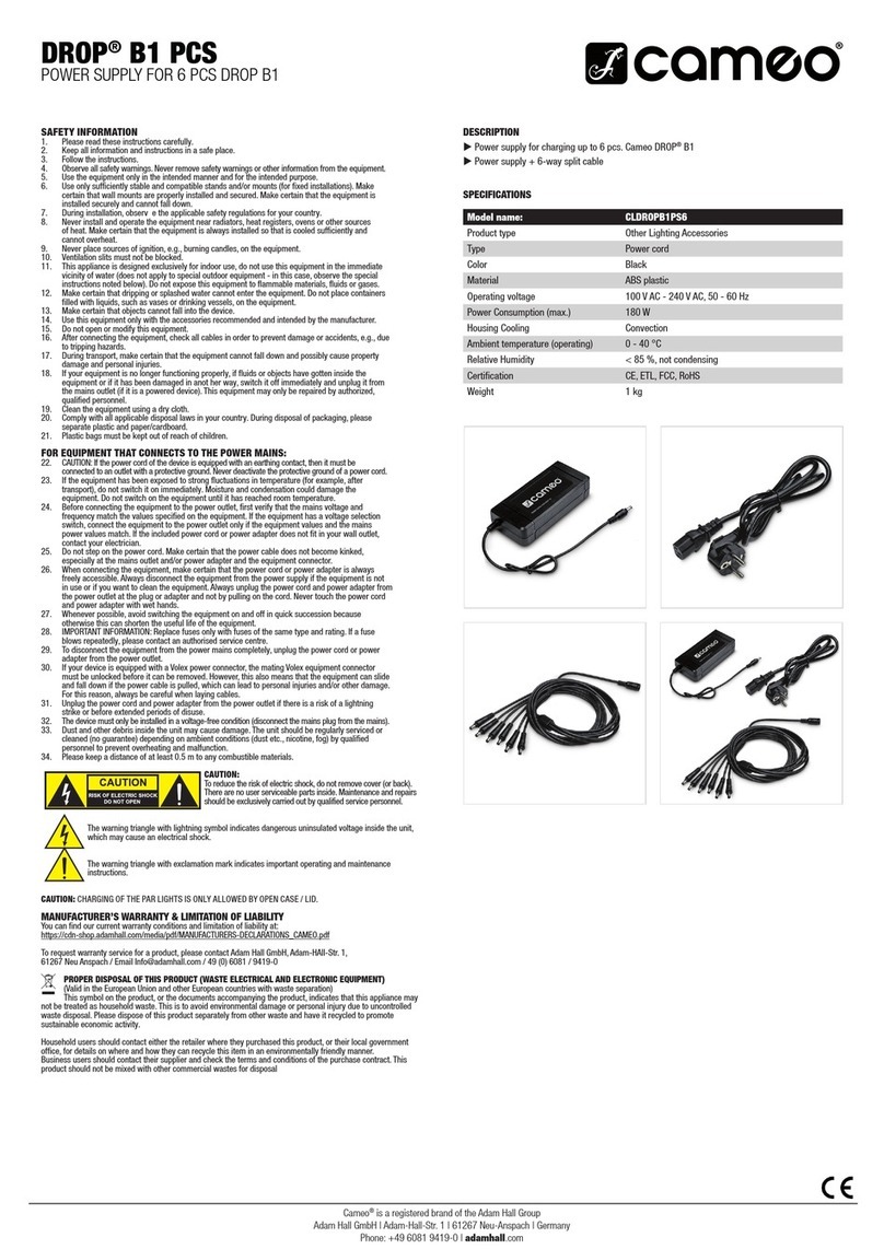 Cameo DROP B1 PCS User manual