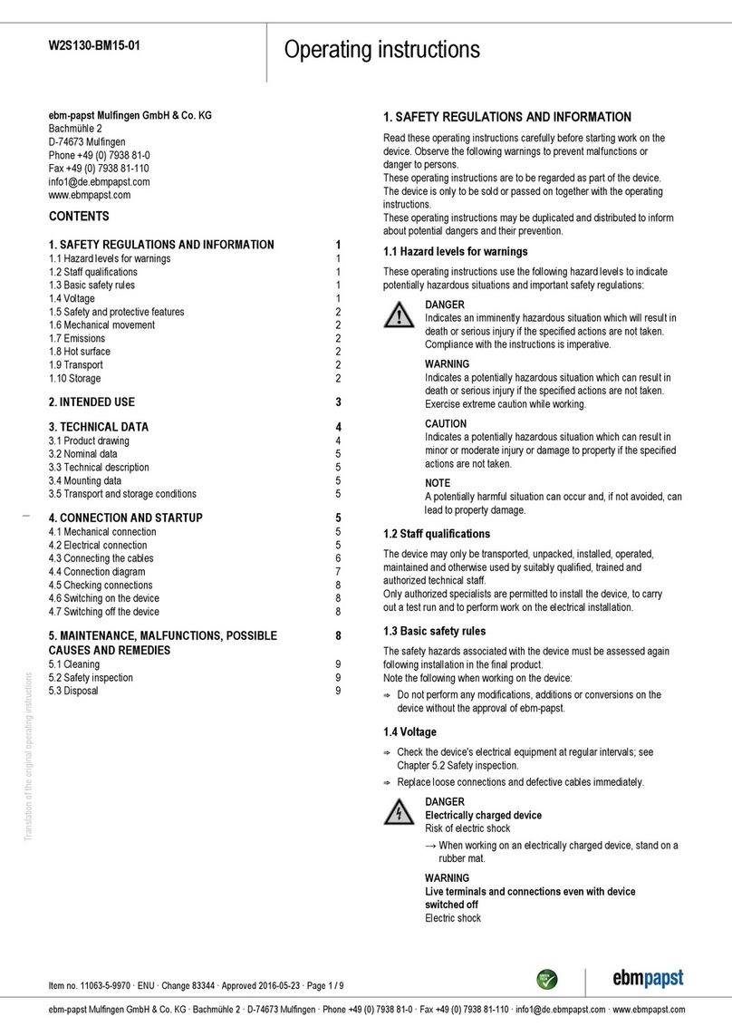 Ebmpapst W2S130-BM15-01 operating instructions