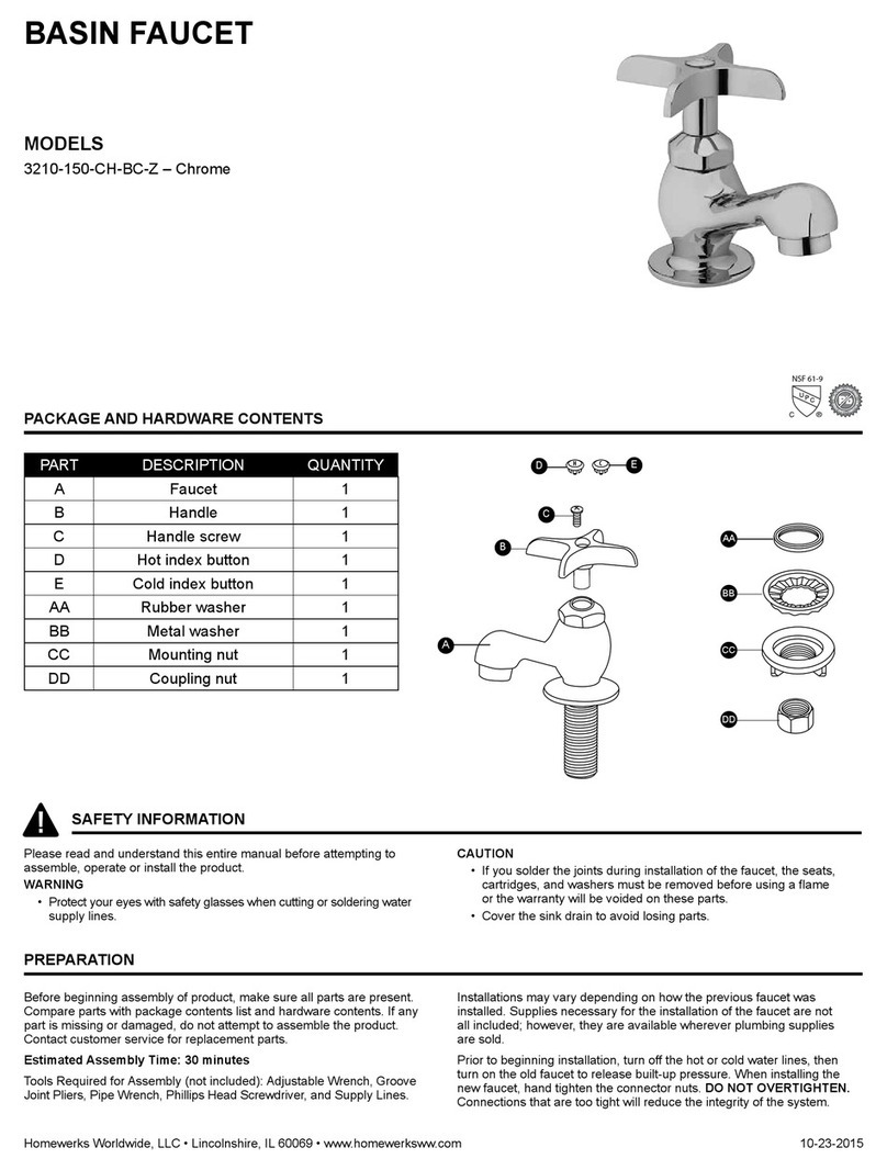 Homewerks 3210-150-CH-BC-Z Owner & user manual