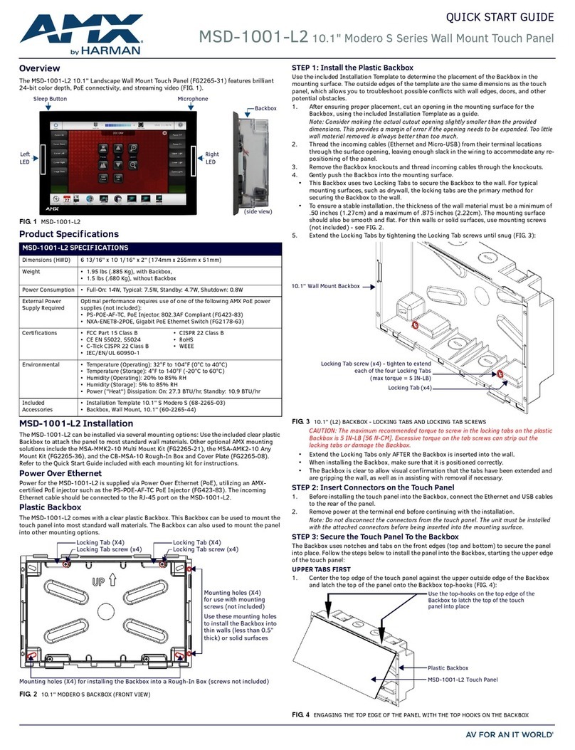 Harman AMX MODERO S MSD-1001-L2 User manual