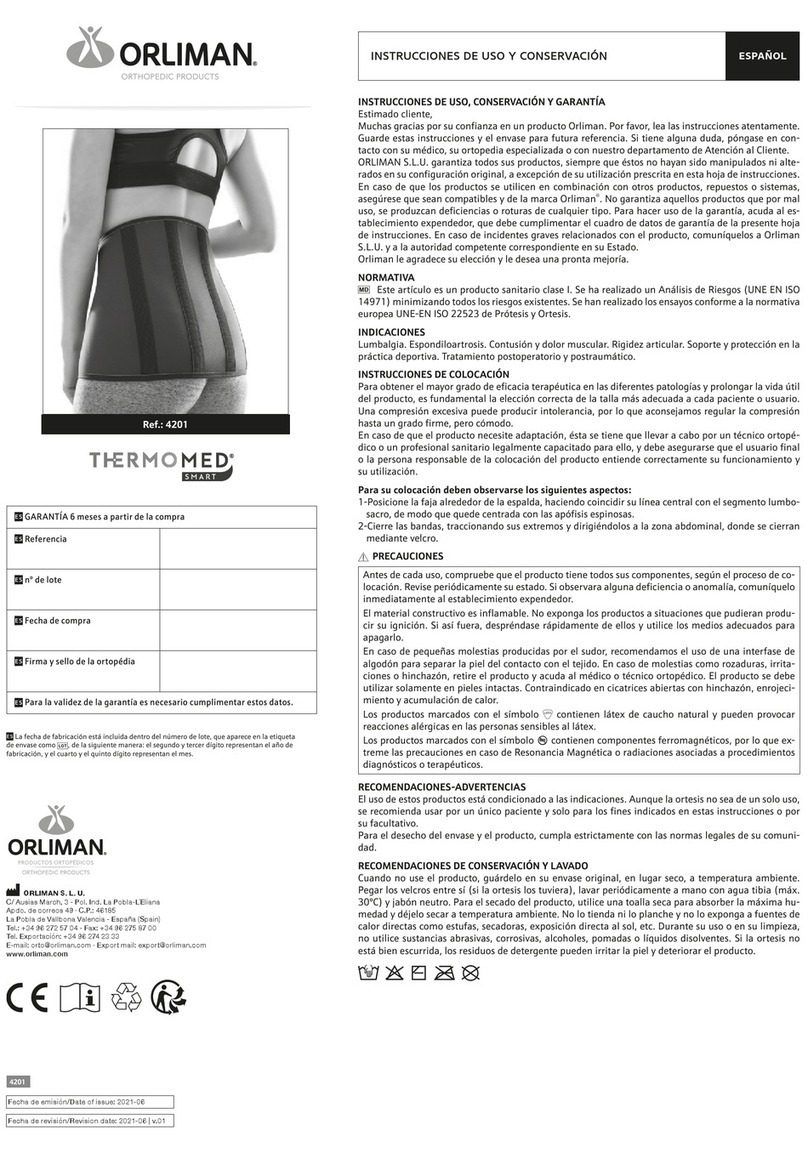Orliman THERMOMED SMART 4201 Use and maintenance instructions