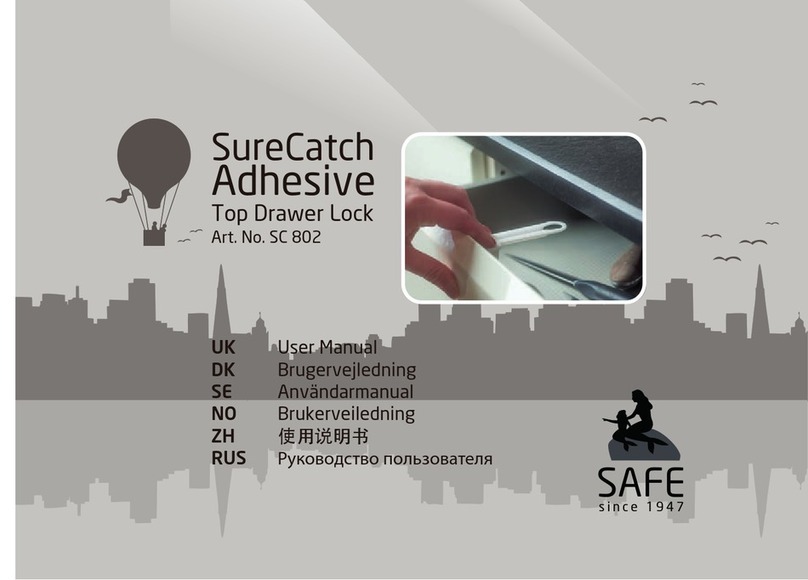 Safe SureCatch Adhesive Top Drawer Lock user manual
