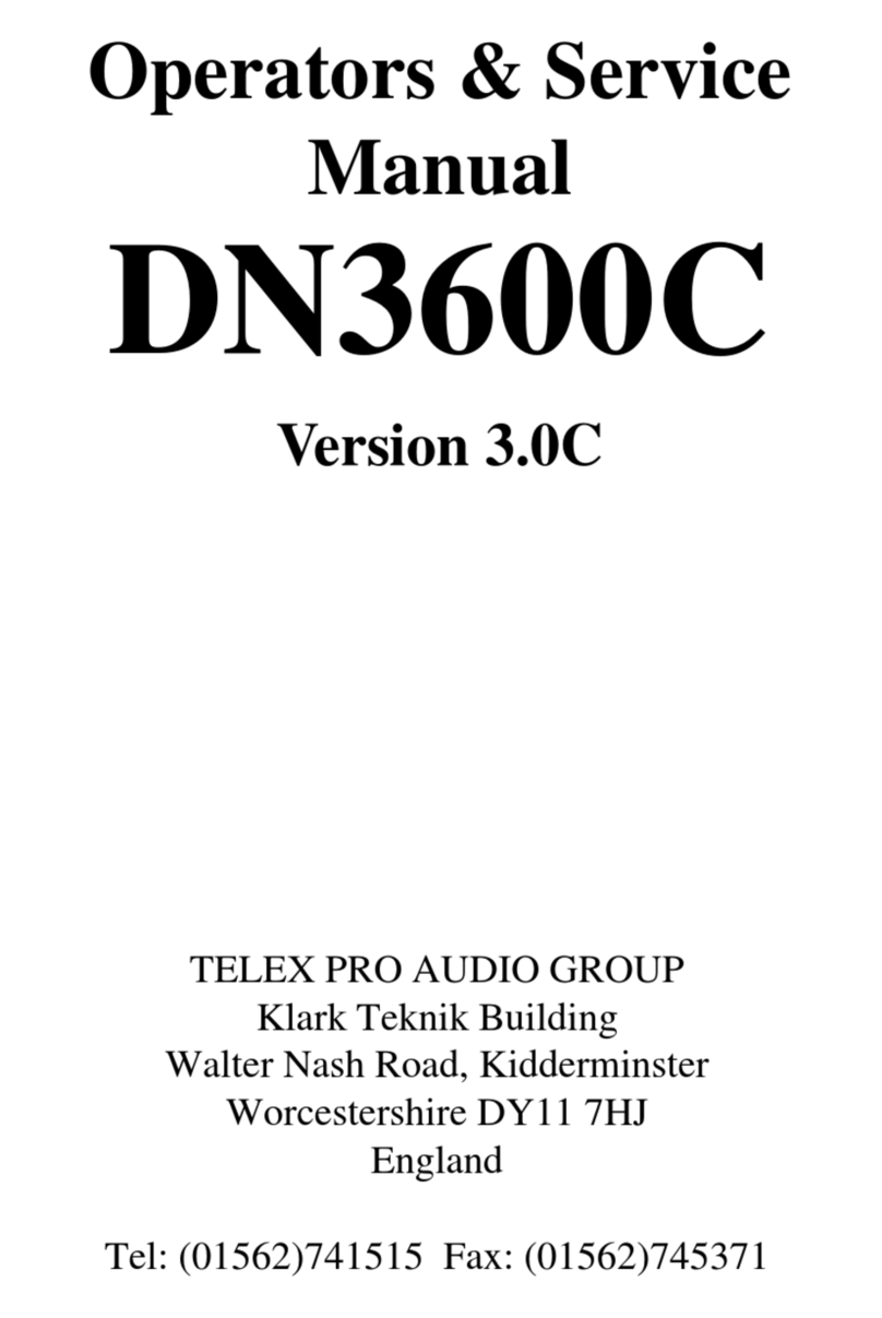 Telex Pro Audio Group DN3600C Operators & service manual