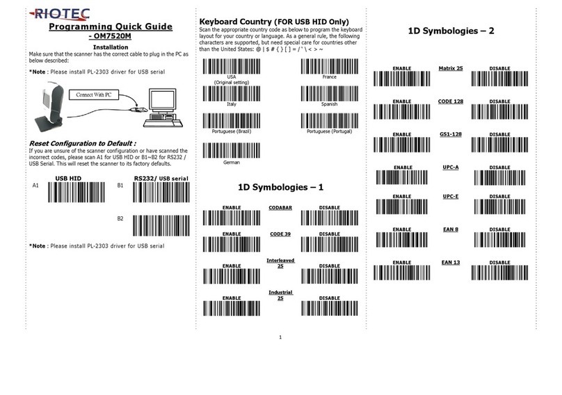 RIOTEC OM7520M Programming Quick Guide