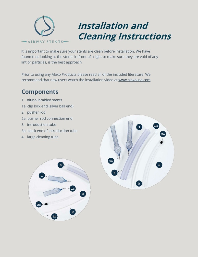 Alaxo AIRWAY STENTS Installation and cleaning instructions
