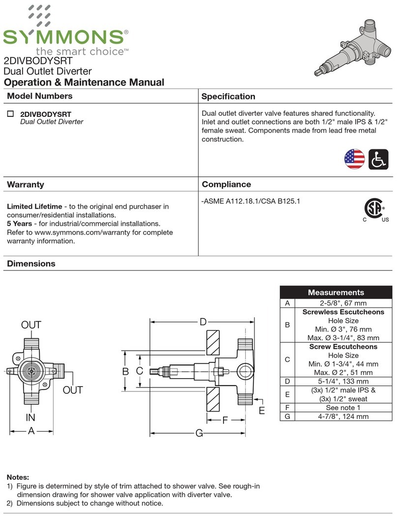 Symmons 2DIVBODYSRT Manual