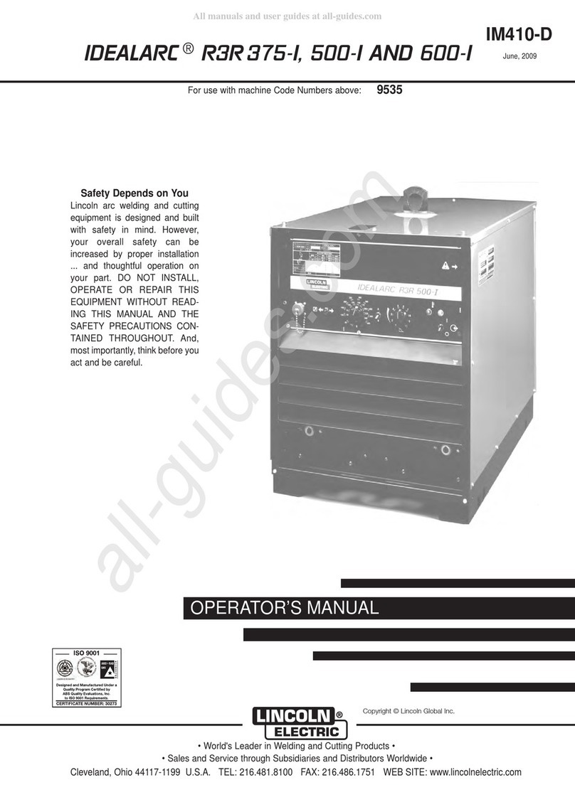 Lincoln Electric IDEALARK RSR 375-I Operator's manual