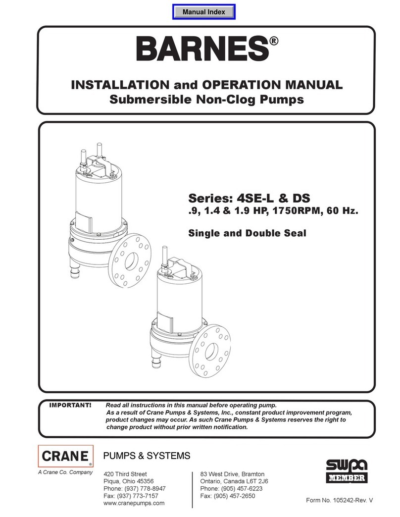 Crane BARNES 4SE-L Series Installation and operation manual