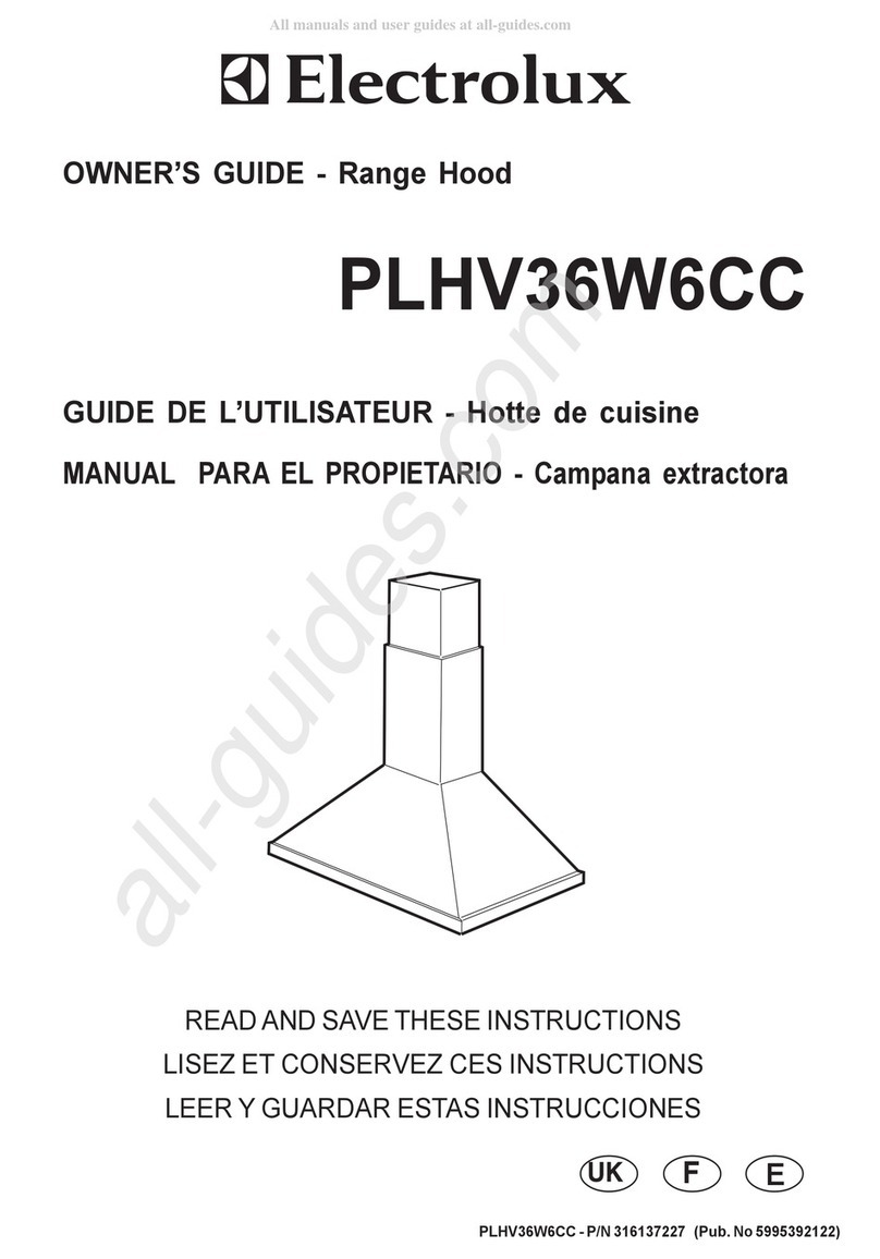 Electrolux PLHV36W6CC owner's guide