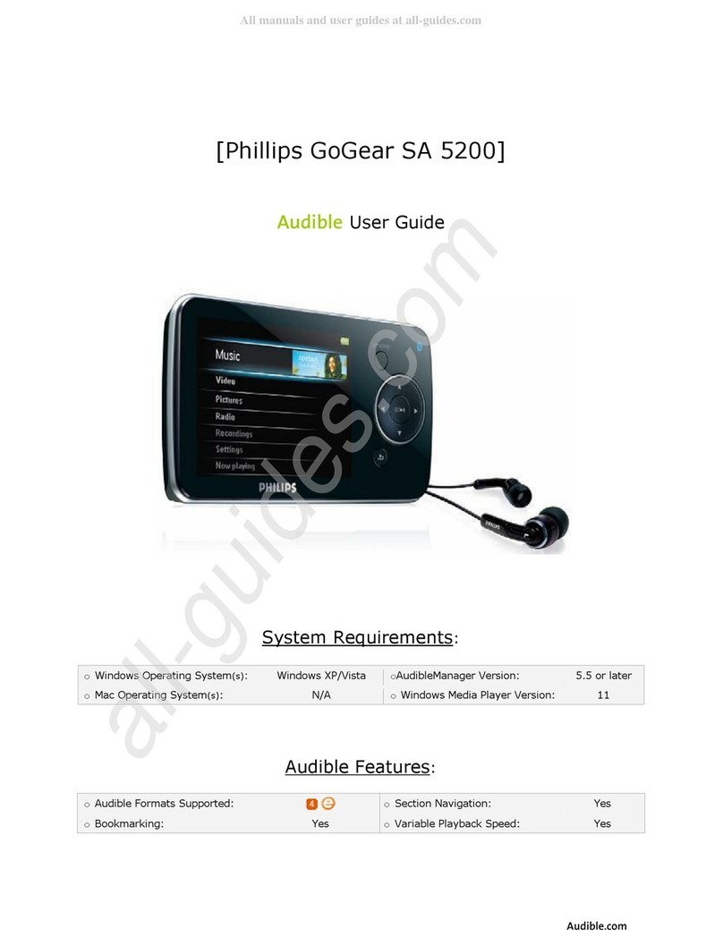 Philips GoGear SA 5200 User manual