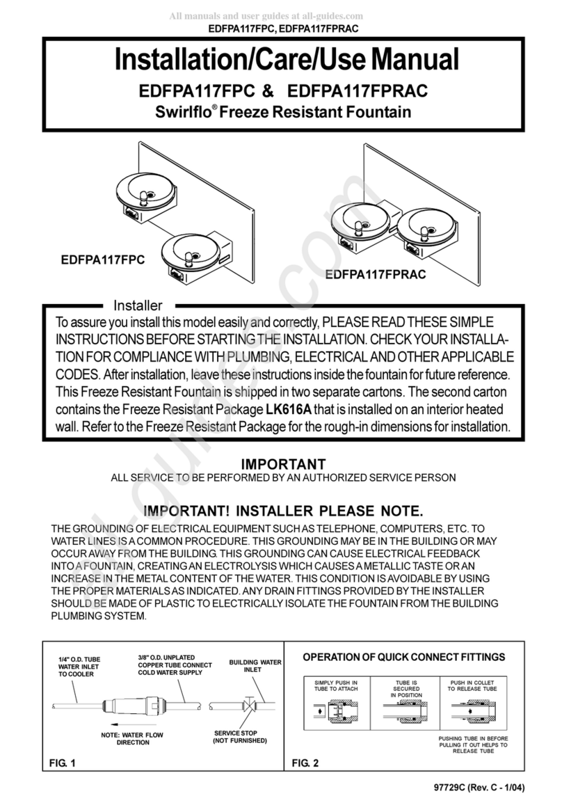 Elkay Swirlflo EDFPA117FPC Installation manual