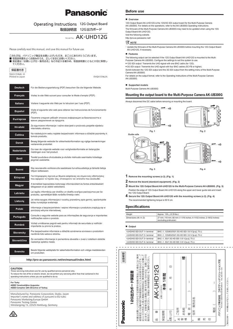 Panasonic AK-UHD12G User manual Panasonic AK-UHD12G User manual