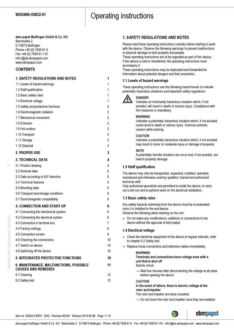 Ebmpapst W3G990-GW22-01 operating instructions