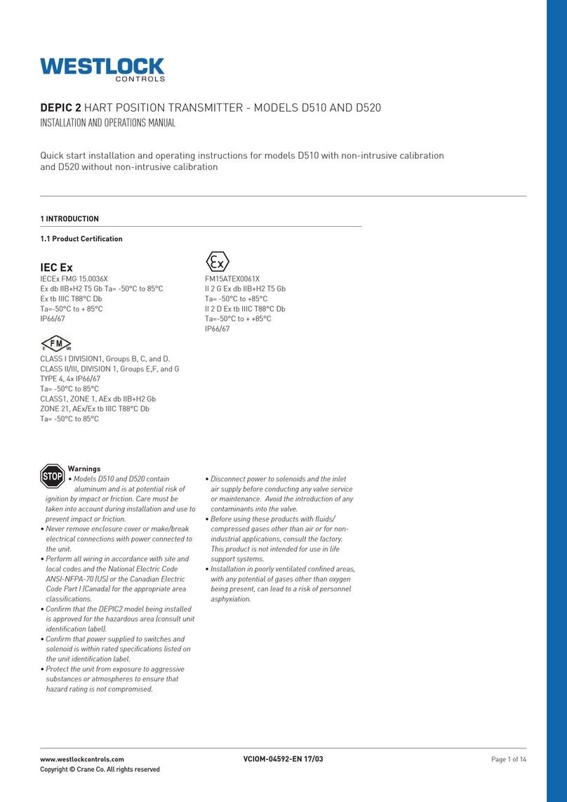 Westlock Controls Corporation D510 Installation and operation manual