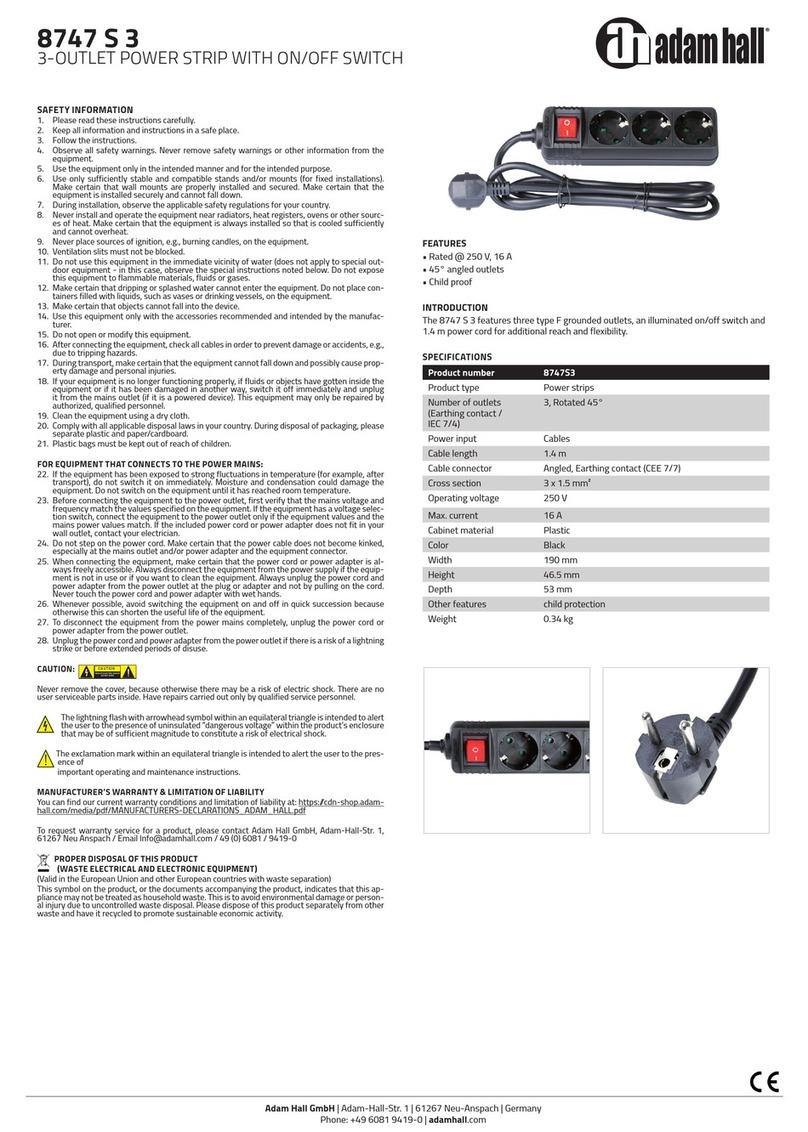 Adam Hall 8747 S 3 quick start guide