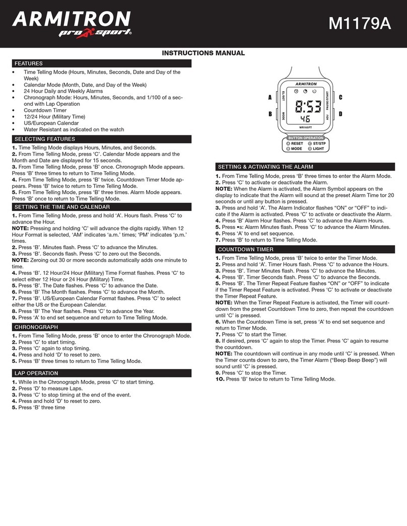 Armitron Pro Sport M1179A User manual