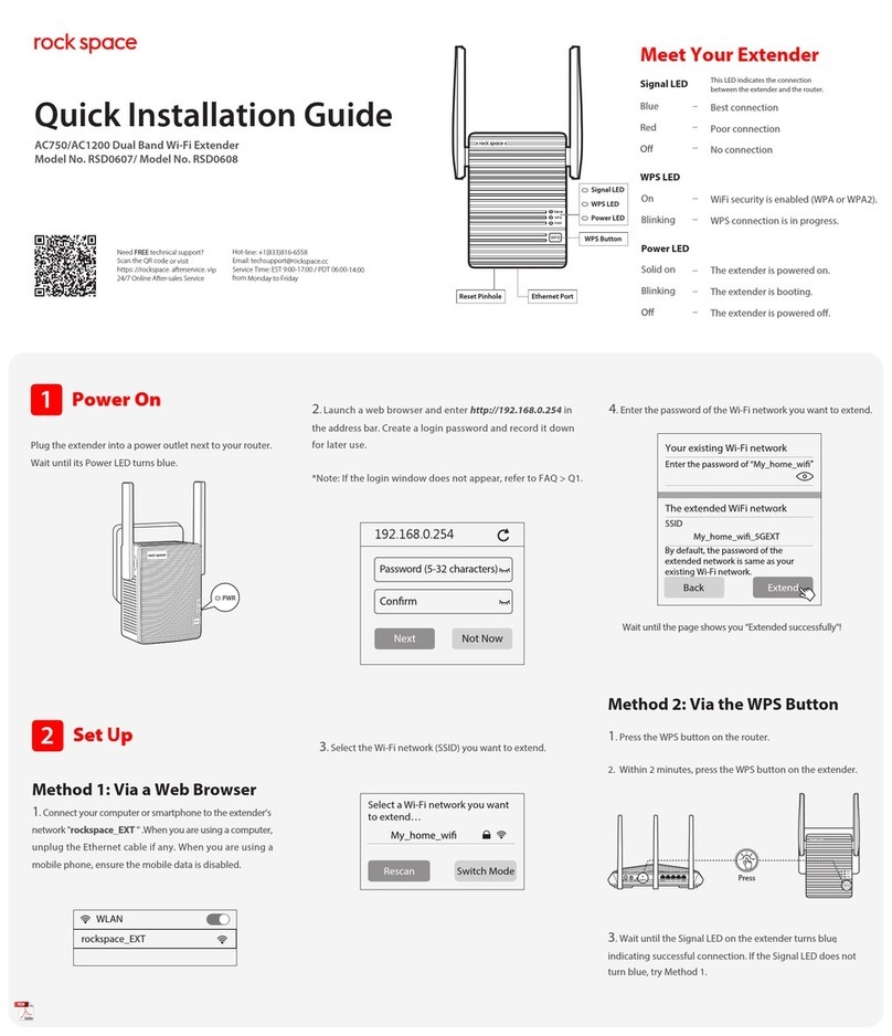 rock space RSD0607 Quick installation guide