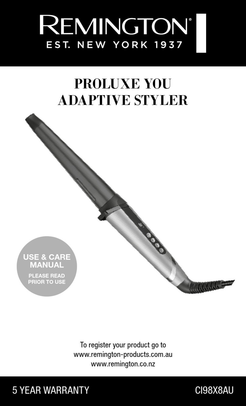 Remington PROLUXE YOU CI98X8AU Use & care manual
