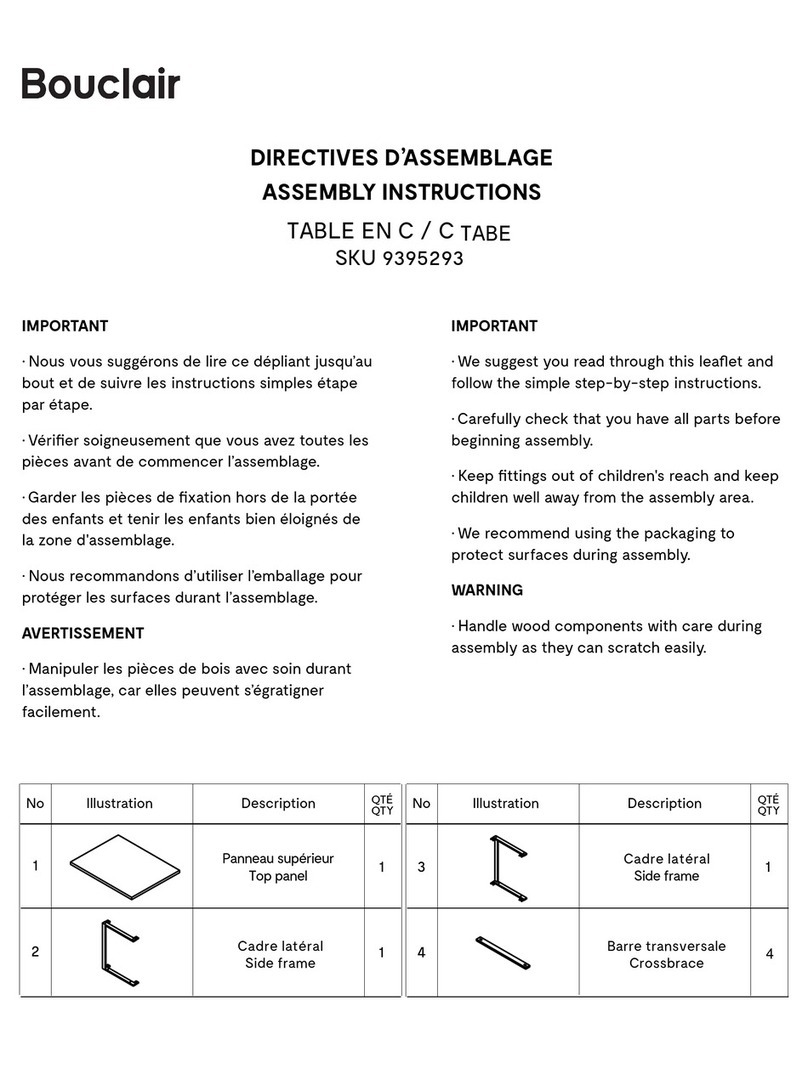 Bouclair 9395293 Assembly instructions