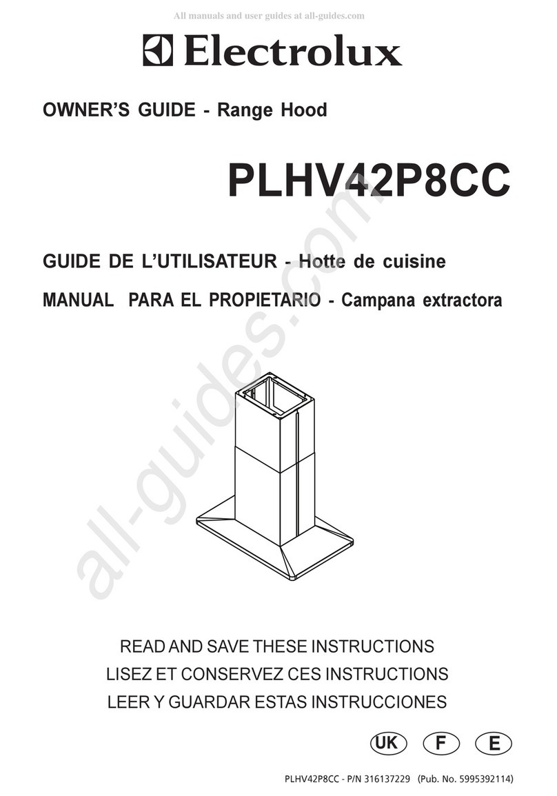 Electrolux PLHV42P8CC owner's guide