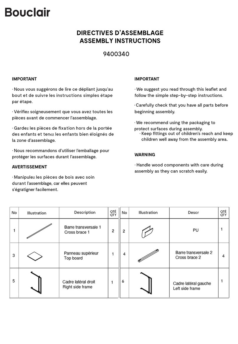 Bouclair 9400340 Assembly instructions Bouclair 9400340 Assembly instructions