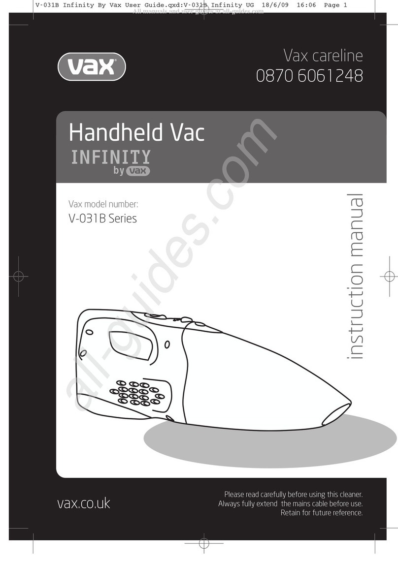Vax INFINITY V-031B Series User manual
