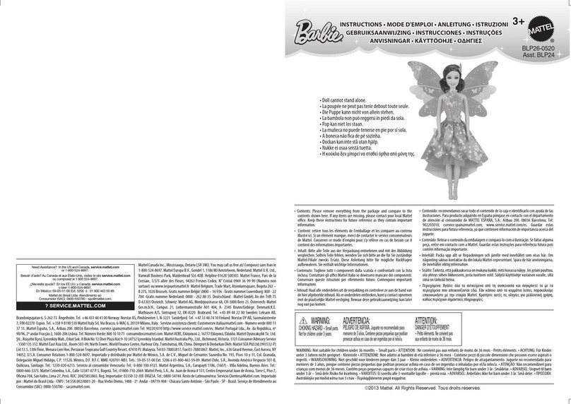 Mattel Barbie BLP26 User manual