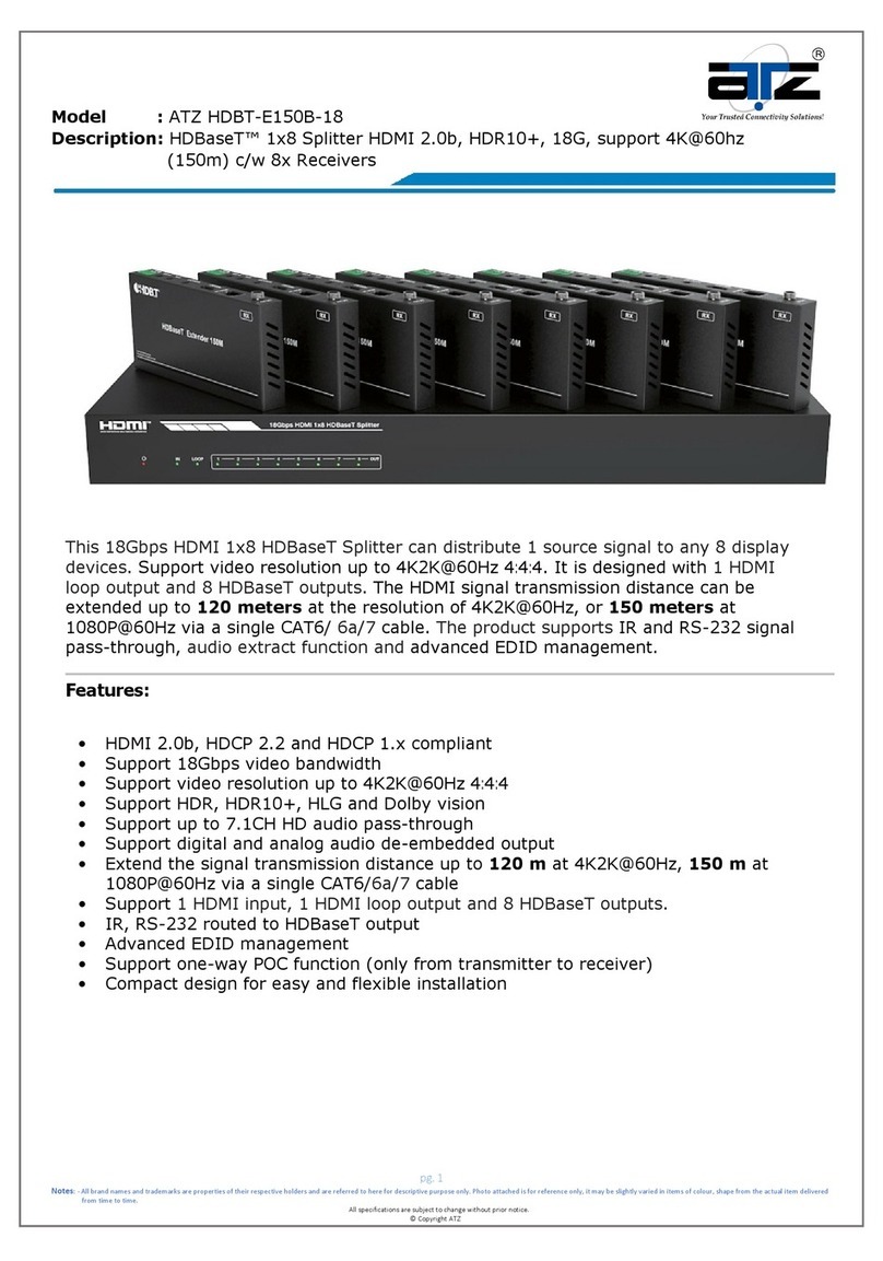 ATZ HDBaseT HDBT-E150B-18 User manual