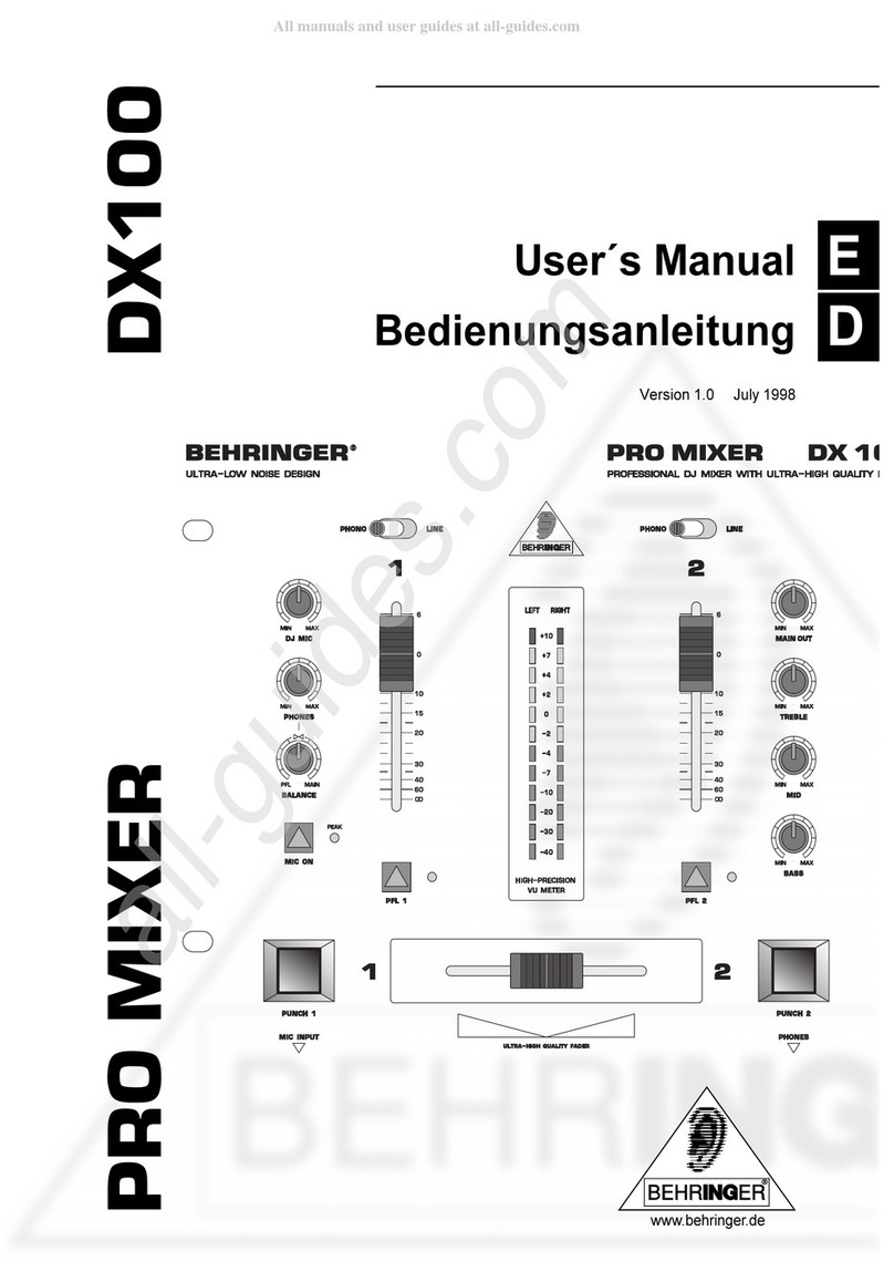 Behringer PRO MIXER DX100 User manual