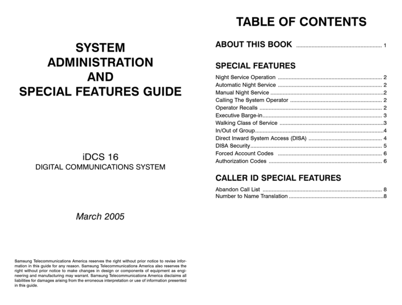 Samsung iDCS 16 Specification sheet Samsung iDCS 16 Specification sheet