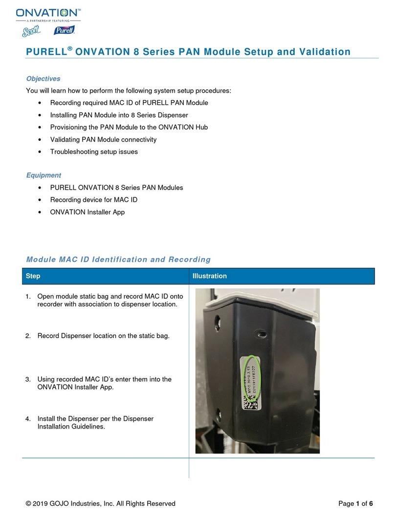 Purell ONVATION 8 Series quick start guide