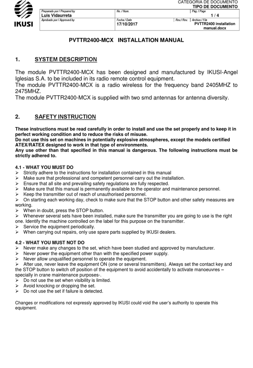 IKUSI PVTTR2400-MCX installation manual