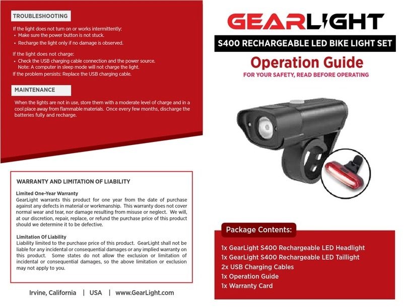 Gear Light S400 Operation guide
